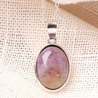 Lillian | Natural Amethyst Oval Pendant Necklace