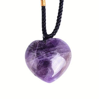 Sadie | Natural Amethyst Heart Shape Pendant 30mm