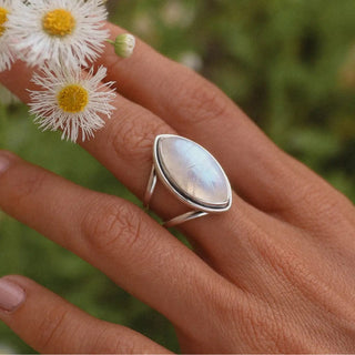 Vivian | Moonstone Oval Silver Ring