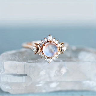 Ivy | Men's Rhinestone Moonstone Ring for Party Anniversary