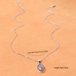 Lillian | Natural Amethyst Oval Pendant Necklace
