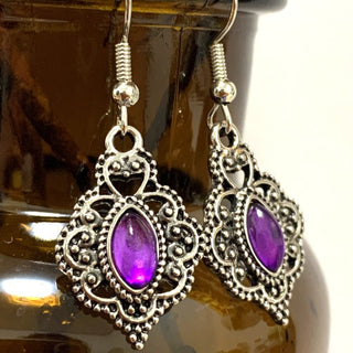 Adeline | Men's Amethyst Stylish Earrings for Unisex