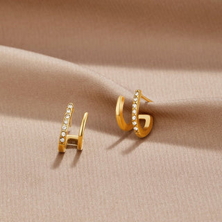 Clara | Claw Gold & Crystal Earrings