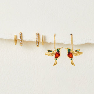 Clara | Claw Gold & Crystal Earrings