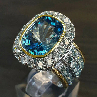 Vintage Blue Glass Bright Ring