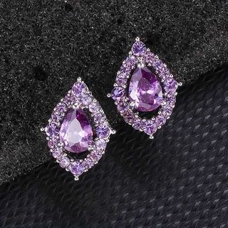 Emery | Amethyst Teardrop Zirconia Jewelry Set