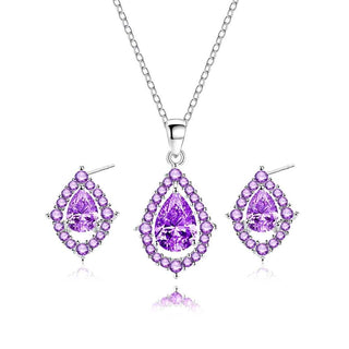 Emery | Amethyst Teardrop Zirconia Jewelry Set