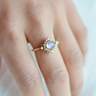 Ivy | Men's Rhinestone Moonstone Ring for Party Anniversary