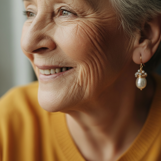 Juliette | Vintage Pearl Golden Threads Earrings