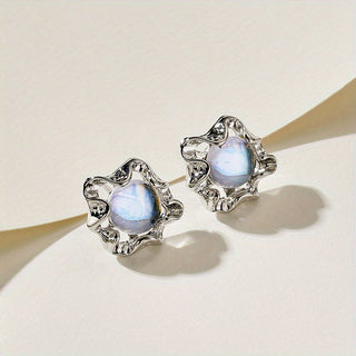 Lainey | Moonstone Floral Stud Earrings 18K Plated Gift
