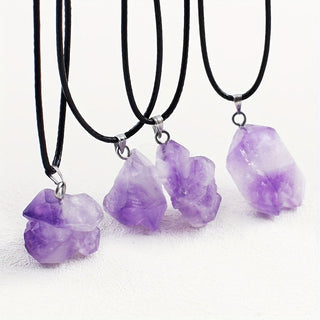 Ayla | Amethyst Raw Stone Pendant Mineral Crystal