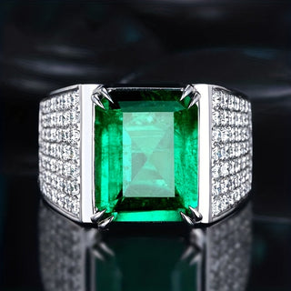 Eliza | Men’s Natural Emerald Green Zircon Ring