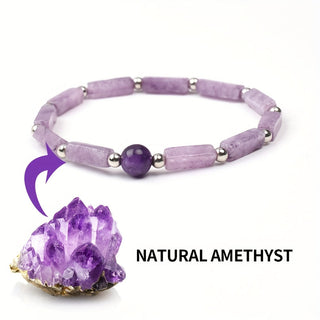 Eden | Amethyst Square Bar Bead Bracelet