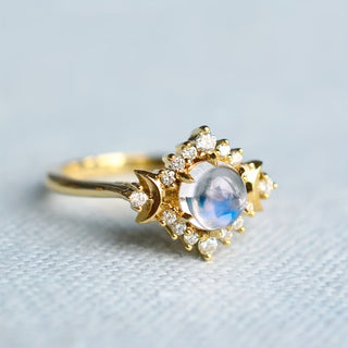 Ivy | Men's Rhinestone Moonstone Ring for Party Anniversary