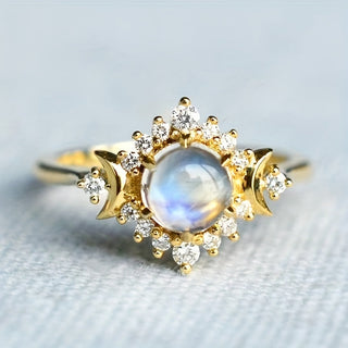 Ivy | Men's Rhinestone Moonstone Ring for Party Anniversary