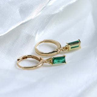 Serenity | Oriental Style Zirconia Emerald Earrings