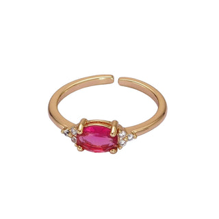 Adjustable Solitaire Birthstone Ring