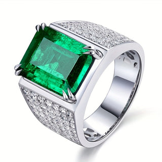 Eliza | Men’s Natural Emerald Green Zircon Ring