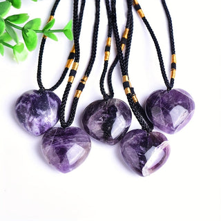 Sadie | Natural Amethyst Heart Shape Pendant 30mm