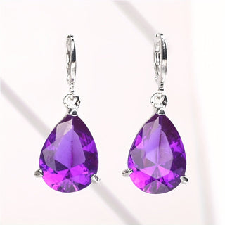 Leah | 2pcs Men's Amethyst & Drop Earrings Noble Earrings