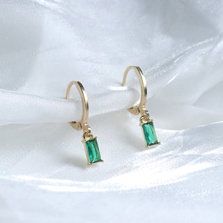 Serenity | Oriental Style Zirconia Emerald Earrings