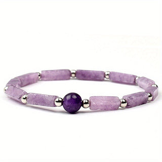 Eden | Amethyst Square Bar Bead Bracelet