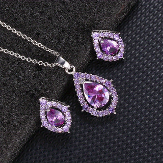 Emery | Amethyst Teardrop Zirconia Jewelry Set