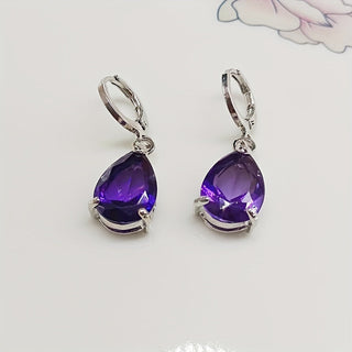 Leah | 2pcs Men's Amethyst & Drop Earrings Noble Earrings