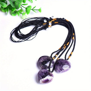 Sadie | Natural Amethyst Heart Shape Pendant 30mm