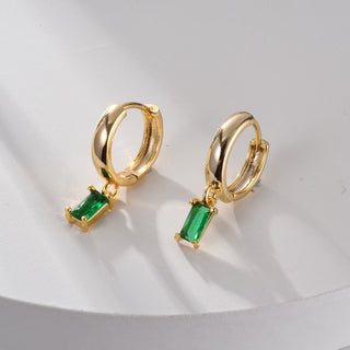 Serenity | Oriental Style Zirconia Emerald Earrings