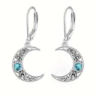 Isla | Silvery Moonstone Moon Pendant Earrings S925