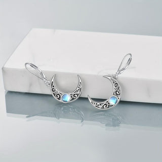 Isla | Silvery Moonstone Moon Pendant Earrings S925