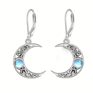 Isla | Silvery Moonstone Moon Pendant Earrings S925