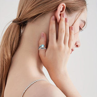 Emilia | Octopus Ring Moonstone S925 Silvery Retro Adjustable
