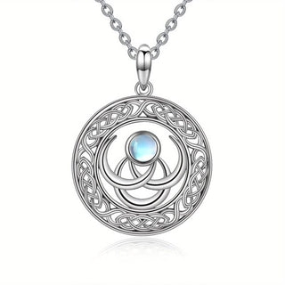Layla | Moonstone Triple Moon Goddess Necklace Sterling Silver