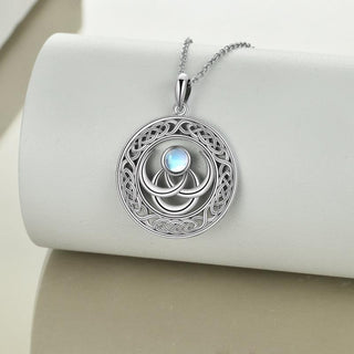 Layla | Moonstone Triple Moon Goddess Necklace Sterling Silver