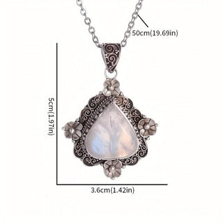 Zoe | Boho Style Teardrop Moonstone Pendant Necklace