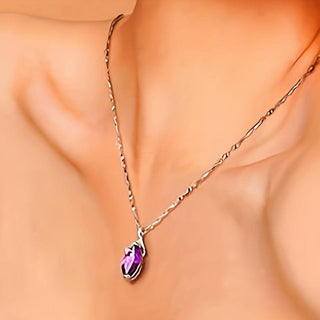 Victoria | Teardrop Amethyst Pendant Necklace Bridal Jewelry