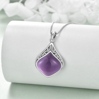 Iris | Amethyst Celtic Silver Pendant Necklace