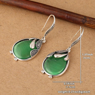 Allison | Vintage Emerald Teardrop Earrings