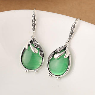 Allison | Vintage Emerald Teardrop Earrings