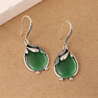Allison | Vintage Emerald Teardrop Earrings