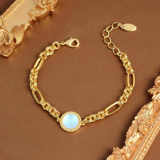 Lucy | Moonstone Bracelet with Gemstone Charm and Copper Chain