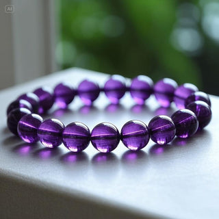 Maya | Natural Amethyst Bracelet 10mm Beads