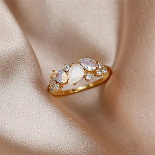 Amelia | Vintage Gold Moonstone Ring for Women