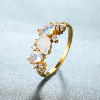 Amelia | Vintage Gold Moonstone Ring for Women