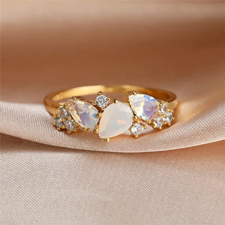 Amelia | Vintage Gold Moonstone Ring for Women