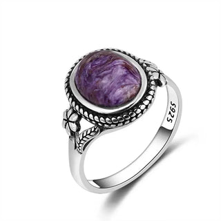 Elena | Natural Tiger’s Eye Silver Flower Ring