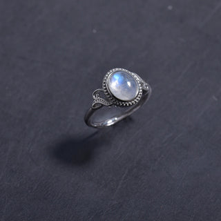 Aurora | Geometric Moonstone Silver Ring