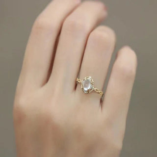 Emily | Gold Plated Moonstone Cat’s Eye Ring